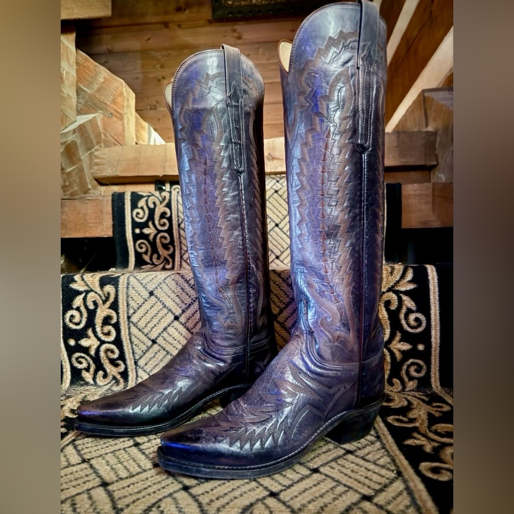 LUCCHESE PRISCILLA LIMITED EDITION PURPLE/PINK BOOTS, size 6 - Picture 4 of 7